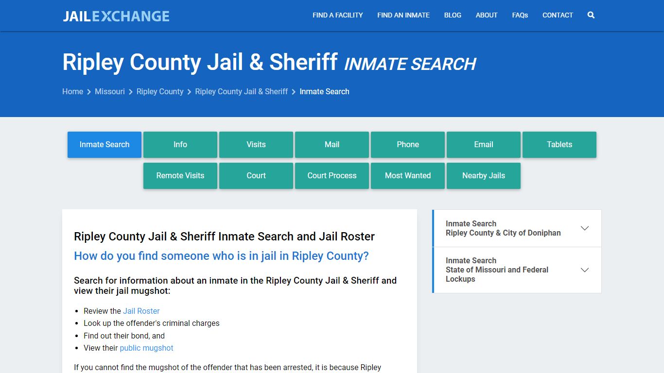 Inmate Search: Roster & Mugshots - Ripley County Jail & Sheriff, MO
